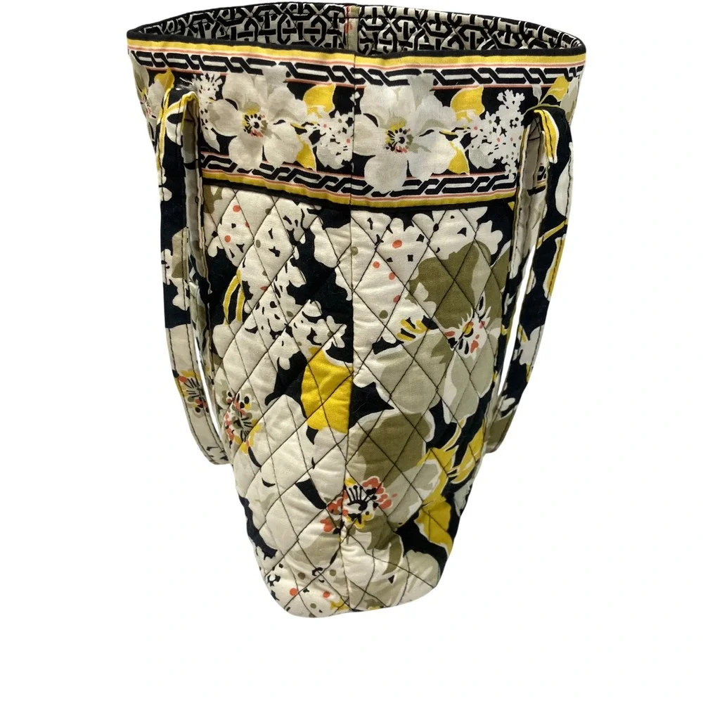 Vera Bradley Dogwood Quilted Floral Tote Bag‎ Yellow Black White Retired Bag